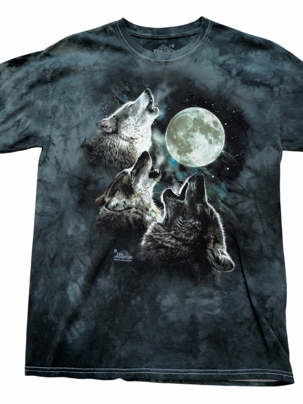 The Mountain Vintage 2007 Wolf Moon Tie Dye Graphic Tee Nature Shirt Mens M